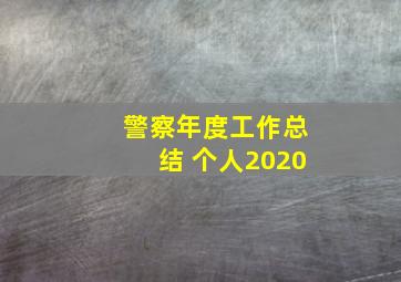 警察年度工作总结 个人2020